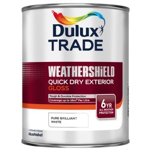 Dulux Trade Weathershield Quick Dry Gloss White 1L