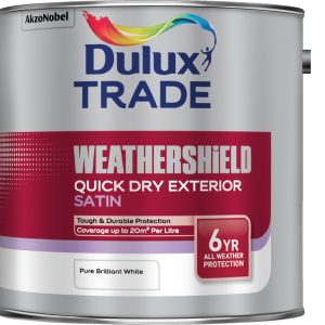 Dulux Trade Weathershield Quick Dry Satin White 2.5L