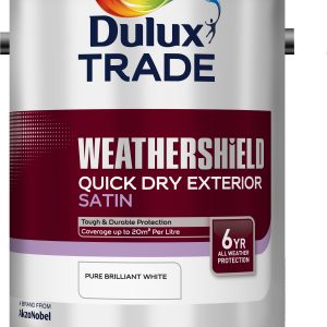 Dulux Trade Weathershield Quick Dry Satin White 5L