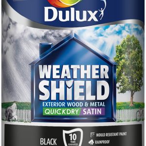 Dulux Retail WeatherShield Quick Dry Satin Black 750Ml