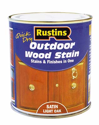 Rustins Quick Dry Outdoor Wood Stain Satin-Mahogany 500Ml