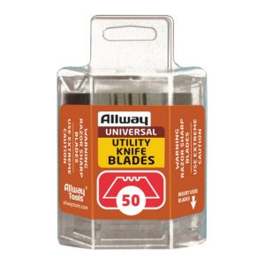 Allway 3 Notch Utility Knife Blades, 50/dispenser, carded (DSP50)