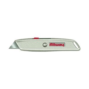 Allway Retractable Utility Knife w/3 blades, Delrin Slider, carded (RK4)