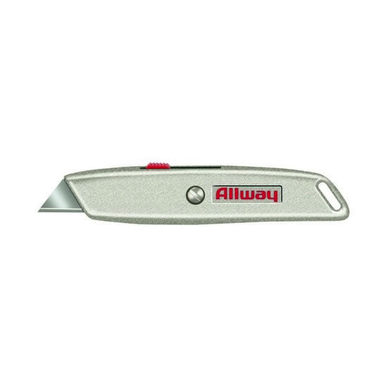 Allway Retractable Utility Knife w/3 blades, Delrin Slider, carded (RK4)