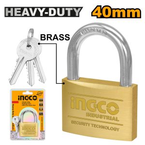 Ingco Industrial 40mm Heavy duty brass padlock w/ 3 Keys