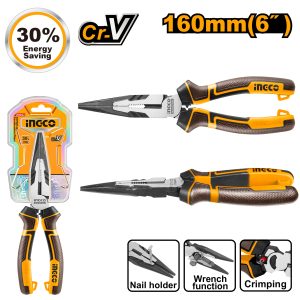 Ingco Industrial 6" High leverage long nose pliers