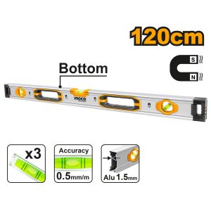 Ingco Industrial 120cm Spirit level with powerful magnets