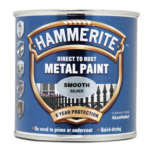 Hammerite Smooth Silver 250Ml - Image 2