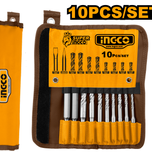 Ingco 10 Pcs SDS hammer drill bits and chisels set