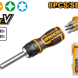 Ingco 8 Pcs ratchet screwdriver set