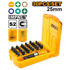 Ingco Industrial 30 Pcs 25mm impact screwdriver bits set