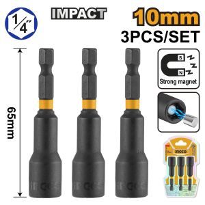 Ingco 3 Pcs impact magnetic nut set