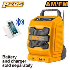 Ingco 20V Lithium-ion job radio w/ Bluetooth Body Only